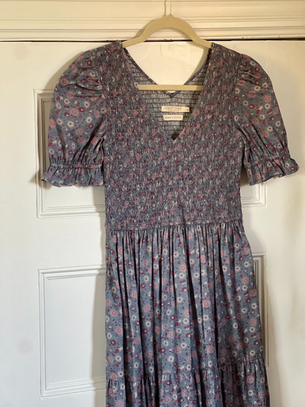 Christy Dawn the brooklyn dress in lilac blooms in Extra Small - Picture 4 of 5